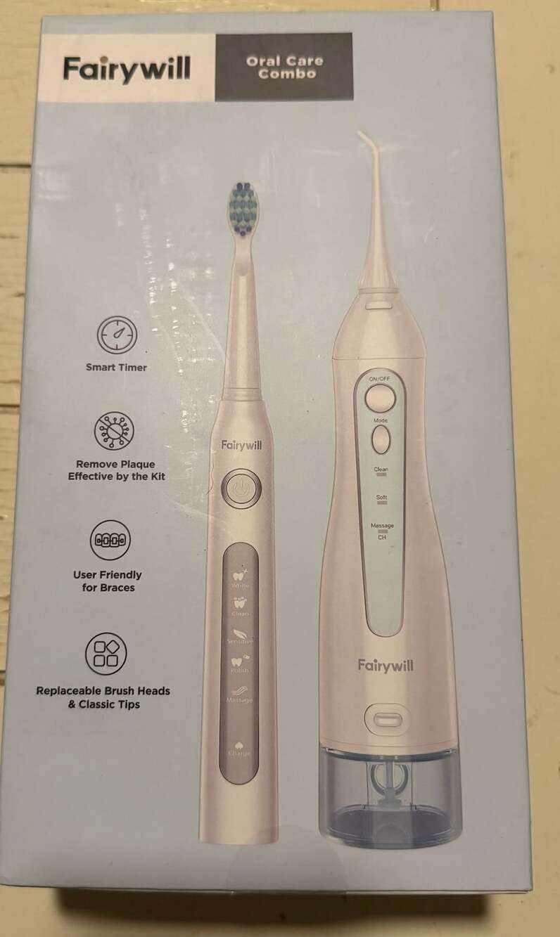 Fairywill Oral Care Combo Model 507 + 5020E White New